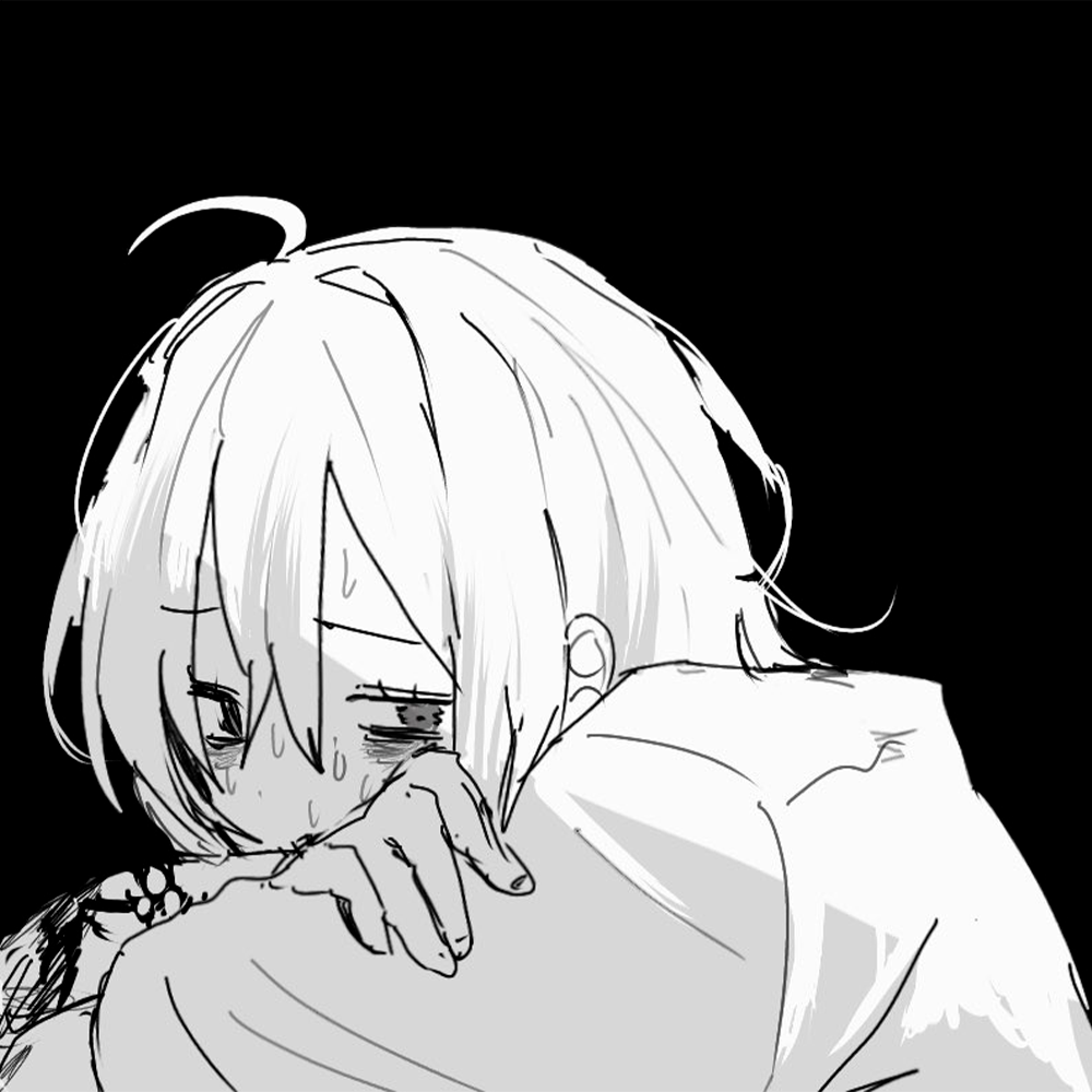 Monochrome anime character avatar